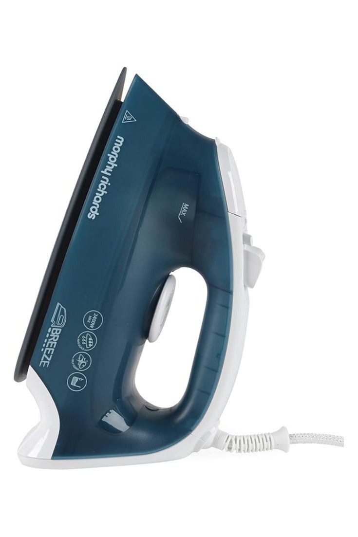 مورفي ريتشاردز مكواة بخار بريز 2400 واط – تسخين سريع وانزلاق مثالي بقاعدة سيراميك سيراماسلايد لطيّات دقيقة، خزان كبير سعة 350 مل، مانع للتنقيط ومضاد للتكلس – أزرق/أبيض - Image 2